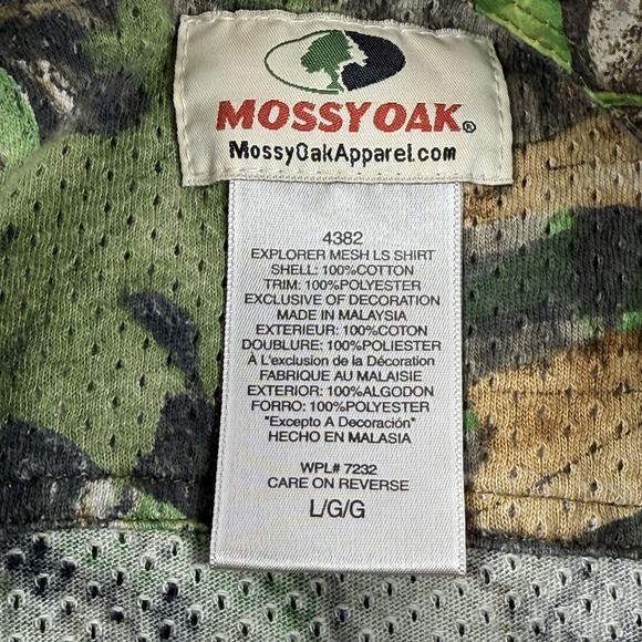 Vintage Mossy Oak Explorer Mesh Shirt Mens L Obsession Camo Outdoor Hunting‎ - Picture 3 of 16
